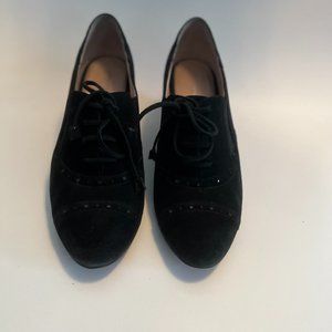Black Suede Oxford Wedges - Taryn Rose